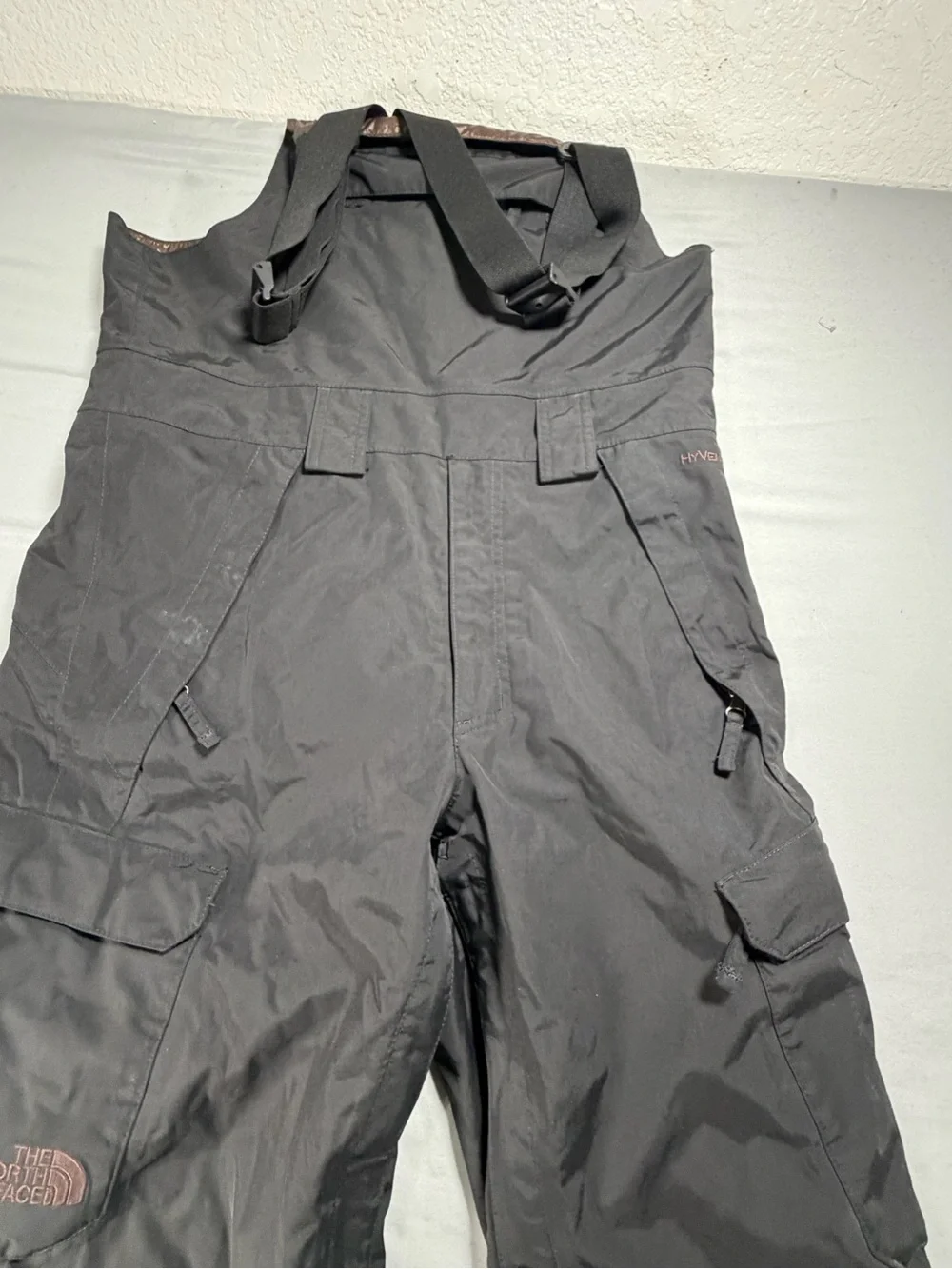 The North Face Ski Snowboard Pants Black Suspenders Mens S Small P #1004